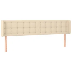 Vidaxl Vzglavje z ušesi krem 183x16x78/88 cm blago