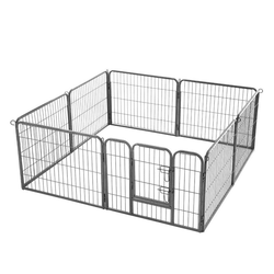 Songmics Otroška ograja za pse 8 panelov 77x60 cm siva