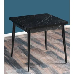 Hanah Home Trpezarijski sto Flora Bendir, 80x76.5 cm, Crni