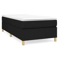 Vidaxl Box spring postelja z vzmetnico črna 80x200 cm blago