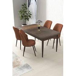 Hanah Home Set Trpezarijski sto i 4 stolice Nil, Terakota