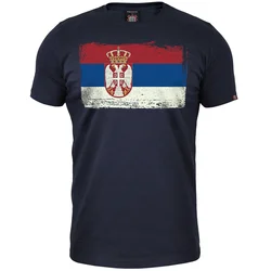 Muška majica kratkih rukava Srpska zastava-trobojka, Teget