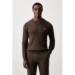 Gant Pulover 8050601 Temno rjava Regular Fit