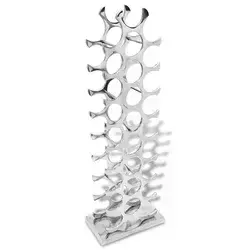 Stalak za Vinske Boce Aluminijski boja srebra 27 boca