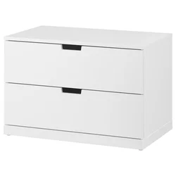 NORDLI Komoda s 2 fioke, bela, 80x54 cm