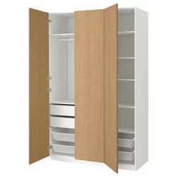 PAX / STORKLINTA Kombinacija garderobera, bela/im. hrastovine, 150x60x236 cm