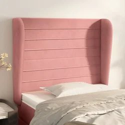 Uzglavlje s ušima ružičasto 83 x 23 x 118/128 cm baršunasto
