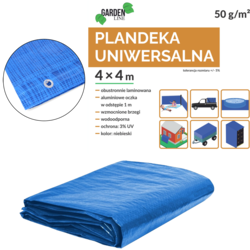 Pokrivna ponjava 4x4m 50g/m2 3% UV modra 64090