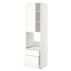 METOD / MAXIMERA Vis.el.peć s fiok/2frnt/srd/g.fiok, bela/Vallstena bela, 60x60x220 cm