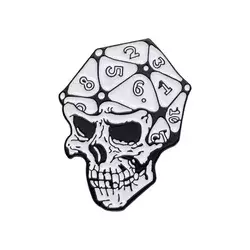 shumee Kovinski RPG DND pin - kostna lobanja