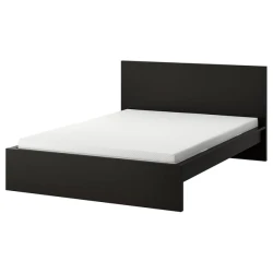 MALM Okvir kreveta s dušekom, crno-smeđa/Abygda tvrdo,, 180x200 cm