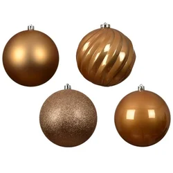 Dekordom dekoracija - hanging bauble set mix 4pcs 14cm 023199 - caramel brown - kmg ( 045612 )