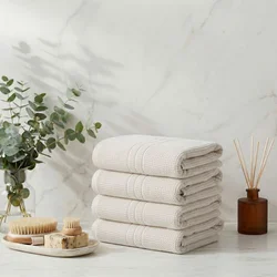 Central - Ecru Ecru Hand Towel Set (4 Pieces)