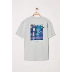 Trendyol Muška majica Tmnss23Ts00247, Siva