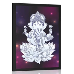 Plakat budistični Ganeša - 40x60 black