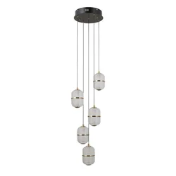 ITALUX PND-34375-5-BK - LED luster na sajli ALANI 5xLED/5,6W/230V 3000K crna