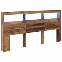 Vidaxl Vzglavje z LED lučmi Star les 200 x 17 x 102 cm Konstruiran les