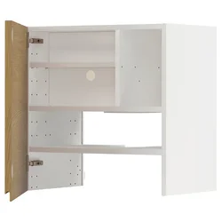 METOD Zid. el. za aspir. s polic/vratima, bela/Voxtorp im. hrastovine, 60x60 cm