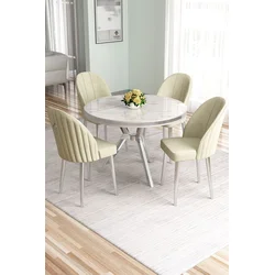Hanah Home Trpezarijski set, 5 komada, Svetlozeleni