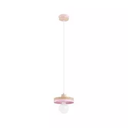 Luster na sajli LARSO 1xE27/15W/230V ružičasta/bež