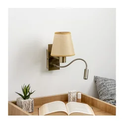 Brilagi - LED zidna lampa NUBILA 1xE27/25W/230V+LED/3W mesing/svetlo braon