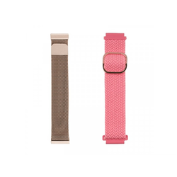 JUST IN CASE Set dve narukvice za pametni sat, 20mm, Braon i roze