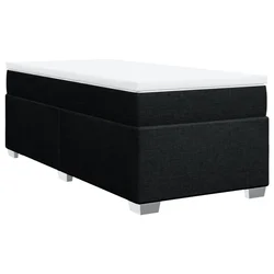 Vidaxl Box spring postelja z vzmetnico črna 90x200 cm blago