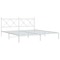Vidaxl Kovinski posteljni okvir z vzglavjem bel 180x200 cm