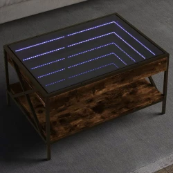 Stolić s beskonačnim LED svjetlima boja hrasta 70x50x38 cm