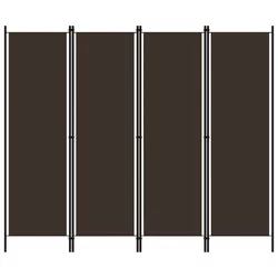 Greatstore Paravan 4-delni rjav 200x180 cm