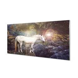 tulup.si Steklena slika Samorog v gozdu 140x70 cm 2 obešalnika