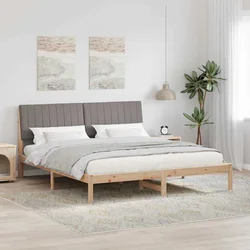 vidaXL Konstrukcija postelje z vzglavjem Rjava 180 x 200 cm blago