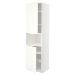 METOD Visoka omara za mv pečico+2vr/plc, bela/Vallstena bela, 60x60x220 cm