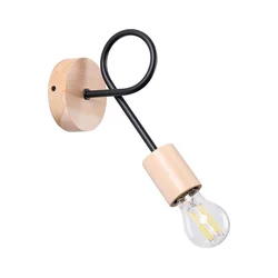 Sollux SL.1476 - Zidna lampa EMBER 1xE27/15W/230V crna/bež/bukva