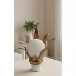 Bali - Ručni rad Lampa, Palmin list, Belo-smeđa