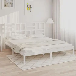 vidaXL Posteljni okvir bel iz trdnega lesa 180x200 cm