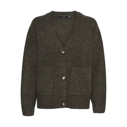 VERO MODA Pletena jopa VMBOOM temno rjava