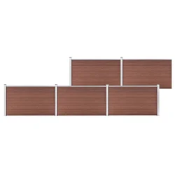 Vidaxl Vrtna ograja WPC 872x106 cm rjava