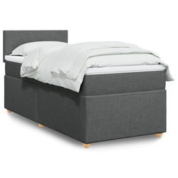 vidaXL Box spring postelja z vzmetnico temno siva 80x200 cm blago