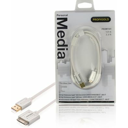 Kabl USB za APPLE 30 pin-a (IPhone 4), 1m, Prom 101, Profigold, beli