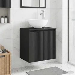 Umivaonik s policom Crna 49,5 x 35 x 63 cm Konstruirano drvo