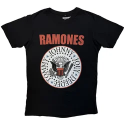 Ramones Hey Ho Red Block Text (Carbon Back Print) Black L Majica