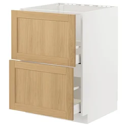 METOD / MAXIMERA Pod.element sudop. i 2front/2fioke, bela/Forsbacka hrastovina, 60x60 cm