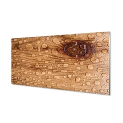 tulup.si Slika na steklu Kapljice vode lesa 125x50 cm 4 obešalnika