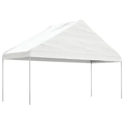 Sjenica s krovom bijela 5,88 x 2,23 x 3,75 m polietilen