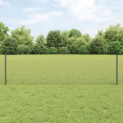Zatvorena žičana ograda s postovima 50 x 0,5 m Siva Mreža