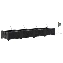 Vrtna saksija 4 pcs Crna 160 x 40 x 22 cm Plastika