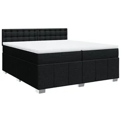 Vidaxl Box spring postelja z vzmetnico črn 200x200 cm blago