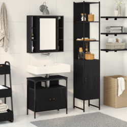 Set namještaja za kupaonicu 3 pcs Crni hrast Konstruirano drvo