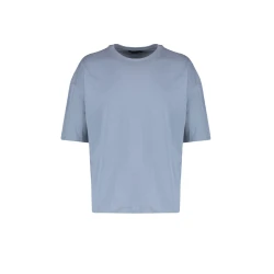 Trendyol Gray Basic 100% Cotton Crew Neck Oversize/Wide-Fit Short Sleeve T-Shirt
